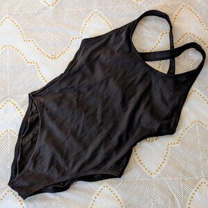 Andie Swim Tulum Black Ribbed One Piece - Size L (Like New)